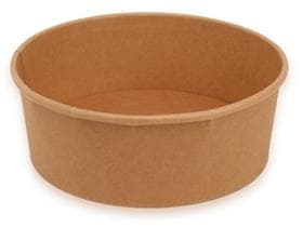 Salat-/Menüschale, Kraftkarton braun rund, ø 185 mm, Höhe 68 mm, 1300 ml,