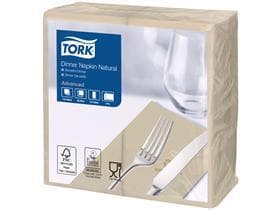 Tork Lunchserviette Natur, 2-lagig, 39 x 39 cm, 1/8-Falz