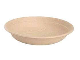 Salatschale aus Bagasse, rund, ø 21 cm, Höhe: 6 cm, 1000 ml, natur