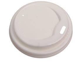 Bio Deckel weiss, aus CPLA, passend zu Bio Kaffeebecher braun geriffelt 2 dl