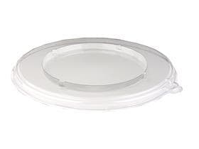 Flach-Deckel aus R-PET transparent, passend zu Salatschalen aus Bagasse