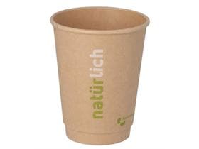 Kaffeebecher 2 dl braun, aus umwelt- freundlicher Pappe, doppelwandig