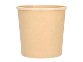 Suppenbecher rund aus braunem Kraft- papier, 300 ml, PE-beschichtet, ohne