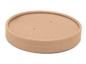 Deckel braun zu Suppenbecher, aus braunem Kraftpapier, extrastark, mit