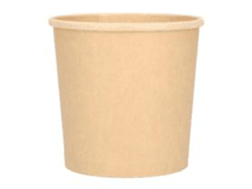 Suppenbecher rund aus braunem Kraft- papier, 400 ml, PE-beschichtet, mit