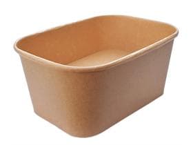 Schale aus braunem Kraftkarton, rechteckig, 1000 ml, 173 x 121 x 76 mm,