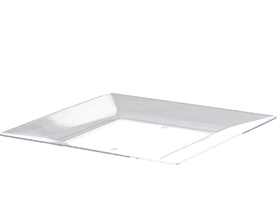Teller aus Kunststoff, quadratisch 230 x 230 x 18 mm, transparent