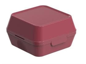 Burger Box, Grösse XL, 125 x 125 x 102mm granatrot, aus Kunststoff