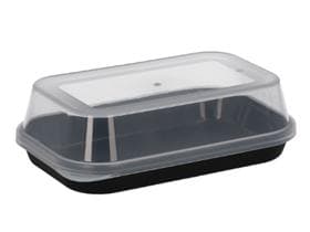 Sushi-Box, Grösse S, 155 x 99 x 55 mm schwarz, aus Kunststoff