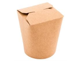 Food Box rund aus braunem Kraft- karton, 450 ml (16 oz), PE-beschichtet,
