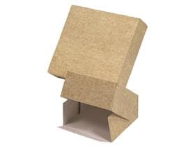 Snack-/Tortenschachtel ohne Fenster, 12.5 x 12.5 x 5 cm, aus braunem