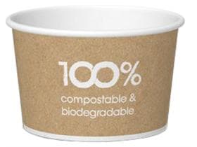 Eisbecher 80 cc (ø 64 mm, Höhe 40 mm), aus weisser Pappe, mit Standarddruck