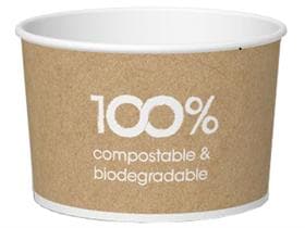 Eisbecher 120 cc (ø 73 mm, Höhe 47 mm), aus weisser Pappe, mit Standarddruck