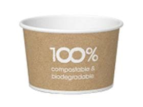 Eisbecher 170 cc (ø 85 mm, Höhe 45 mm), aus weisser Pappe, mit Standarddruck