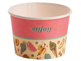 Eisbecher 290 cc (ø 94 mm, Höhe 64 mm), aus Pappe, Standarddruck himbeer (enjoy)