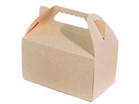 Tragekarton aus braunem Karton 17 x 10 x 9.7 cm, unbedruckt, faltbar