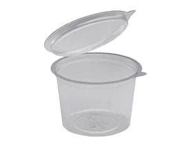 Saucenbecher 100 ml, aus rPET/PET, transparent, ø 70 mm, Höhe: 47 mm