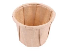Probierbecher aus Pergamentersatz braun 22 ml, ø 38/26 mm, H: 28 mm, fettdicht