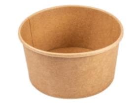 Salat-/Menüschale, Kraftkarton braun rund, ø 150 mm, Höhe 76 mm, 1000 ml,