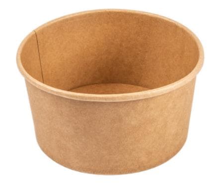 Salat-/Menüschale, Kraftkarton braun rund, ø 150 mm, Höhe 76 mm, 1000 ml,
