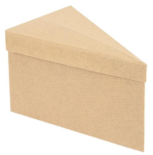 Tortenstückverpackung aus braunem Wellkarton, 14.4 x 8.5 x 9 cm, aussen