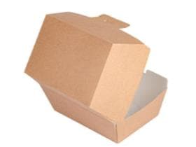 Lunchbox eckig aus braunem Nano Micro Wellkarton, innen weiss,