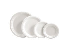 Teller aus Bagasse rund, ø 26 cm weiss