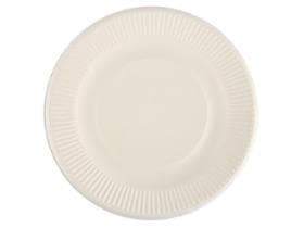 Teller aus Bagasse rund, Ø 20.6 cm Höhe: 1.3 cm, weiss