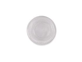 Flachdeckel aus PLA, transparent, mit Halmkreuz, Durchmesser: ca. 78 mm,