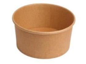 Salat-/Menüschale, Kraftkarton braun rund, ø 150 mm, Höhe 78 mm, 1000 ml,