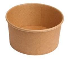 Salat-/Menüschale, Kraftkarton braun rund, ø 150 mm, Höhe 78 mm, 1000 ml,