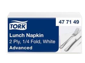 Tork Lunchserviette weiss, 2-lagig, 33 x 33 cm, 1/4-Falz