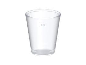 Becher mit Deckel, 3 dl, Ø 90 mm Höhe 103 mm, aus Kunststoff, gefrostet