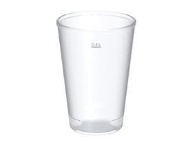 Becher mit Deckel, 4 dl, Ø 90 mm Höhe 128 mm, aus Kunststoff, gefrostet