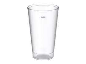 Becher mit Deckel, 5 dl, Ø 90 mm Höhe 152 mm, aus Kunststoff, gefrostet