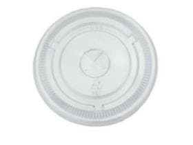 Flach-Deckel rPET, mit Kreuzschlitz, Ø 95 mm, zu Becher Clear Cup Art.Nr.
