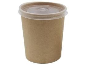 Rundbecher aus braunem Kraftkarton, 475 ml, ø 96 mm, Höhe 97 mm, innen