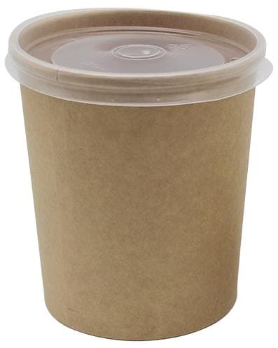 Rundbecher aus braunem Kraftkarton, 475 ml, ø 96 mm, Höhe 97 mm, innen