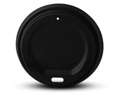 Deckel PS schwarz, mit Trinkloch, ø 90 mm, passend zu Kaffeebecher 3 dl