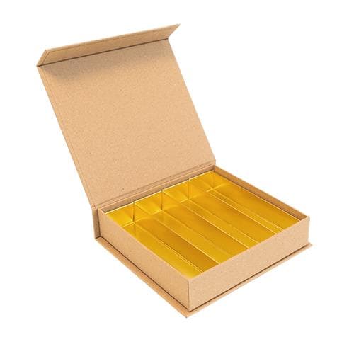 Luxbox mit Magnetverschluss, Kraft 140x140/20mm, aufgerichtet geliefert