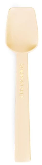 Glacelöffel aus Bio Kunststoff, beige Länge 95 mm, lose verpackt