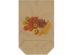 Kreuzbodenbeutel braun Natronmisch 60gm2 14.5 x 21.5 cm, "Obstmotiv"