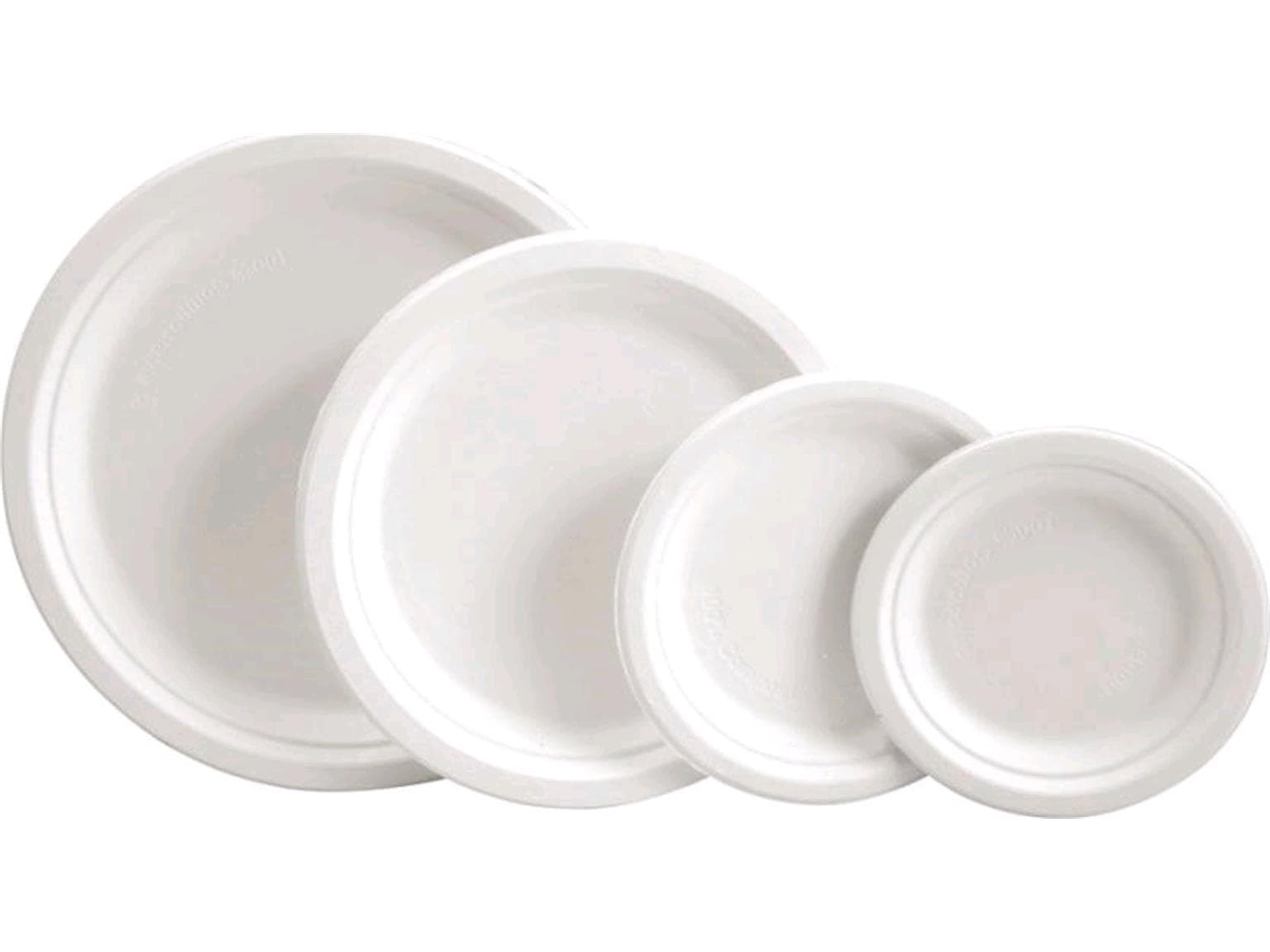 Teller aus Bagasse rund, ø 15.3 cm, weiss