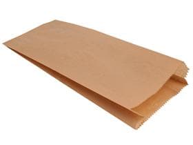 Seitenfaltenbeutel Kraft naturbraun enggerippt, 35 gm2, KB1, 12 x 5 x 23 cm,