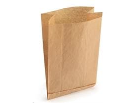 Seitenfaltenbeutel Kraft naturbraun enggerippt, 40 gm2, 20 x 7 x 32 cm