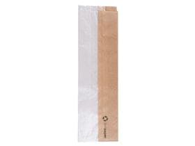 Sichtstreifenbeutel "Fifty-Fifty", aus braunem Kraftpapier, 9 x 5.5 x 30 cm,