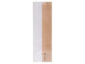 Sichtstreifenbeutel "Fifty-Fifty", aus braunem Kraftpapier, 12 x 6 x 38 cm,
