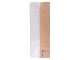 Sichtstreifenbeutel "Fifty-Fifty", aus braunem Kraftpapier, 14 x 8 x 38 cm,
