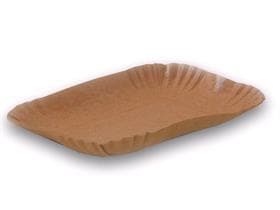 Imbisschalen aus brauner Pappe, 13 x 18 x 3 cm, mit Fettbarriere