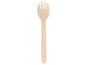 Göffel aus Birkenholz, Länge: 15.8 cm, FSC 100%, geschmacksneutral